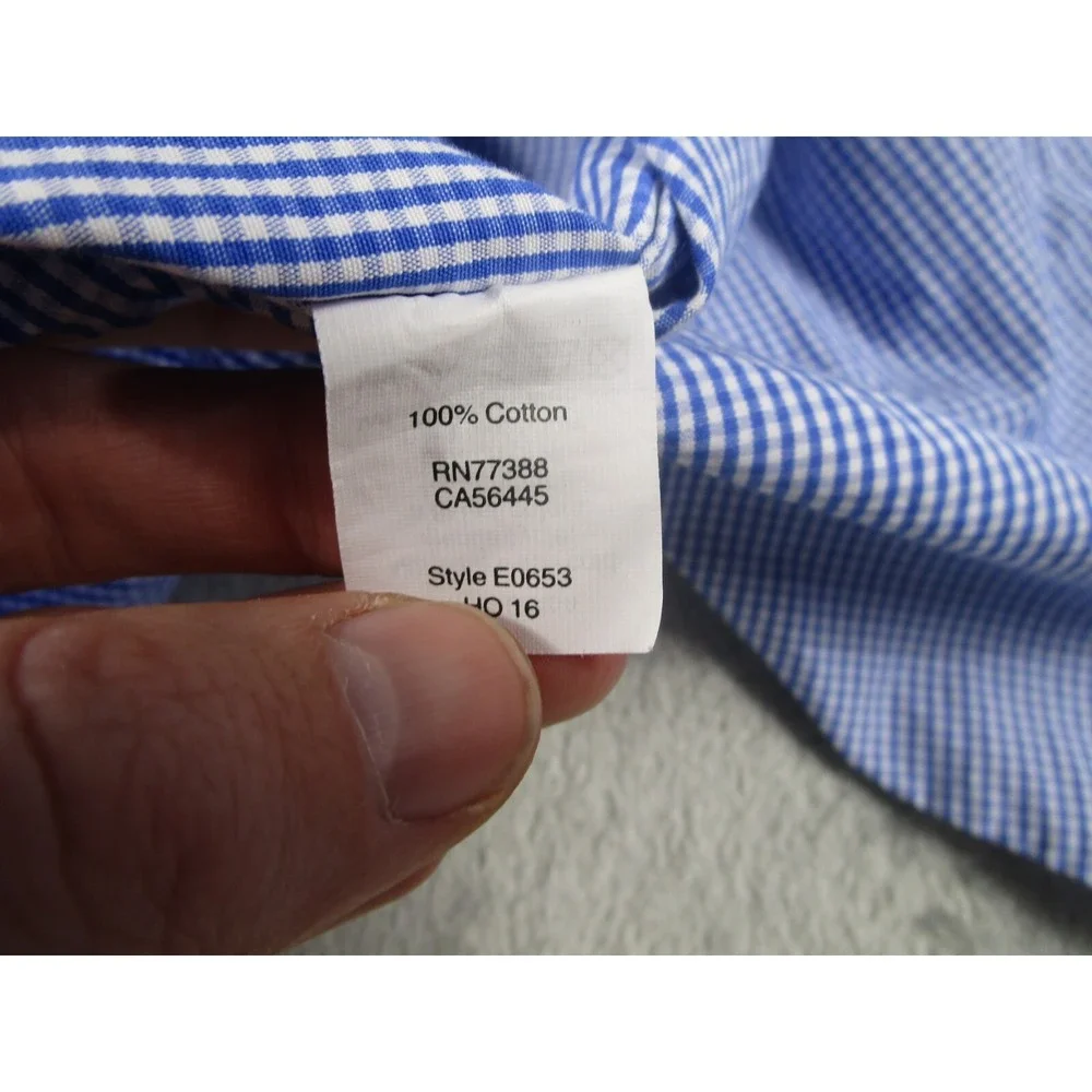 J Crew Shirt Mens Small‎ Blue Checked Thompson Button Up Preppy Long SLeeve
